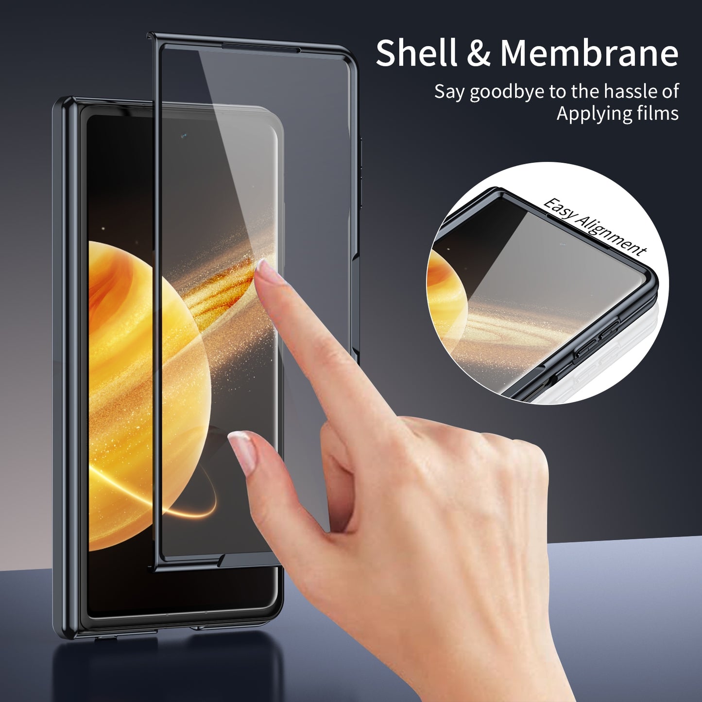 For Honor Magic V3 Integrated AG Frosted Vacuum Plating Phone Case(Blue)