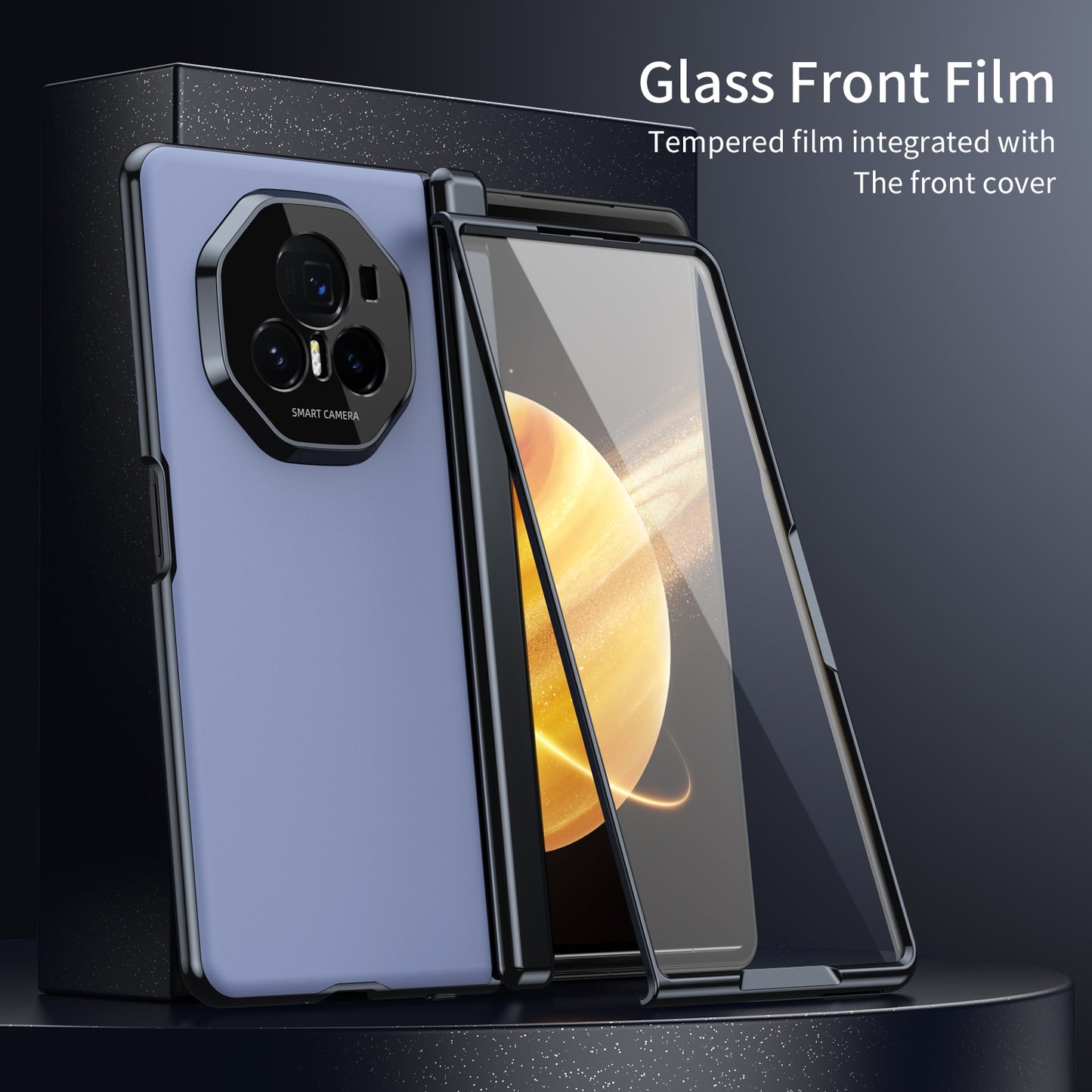 For Honor Magic V3 Integrated AG Frosted Vacuum Plating Phone Case(Blue)