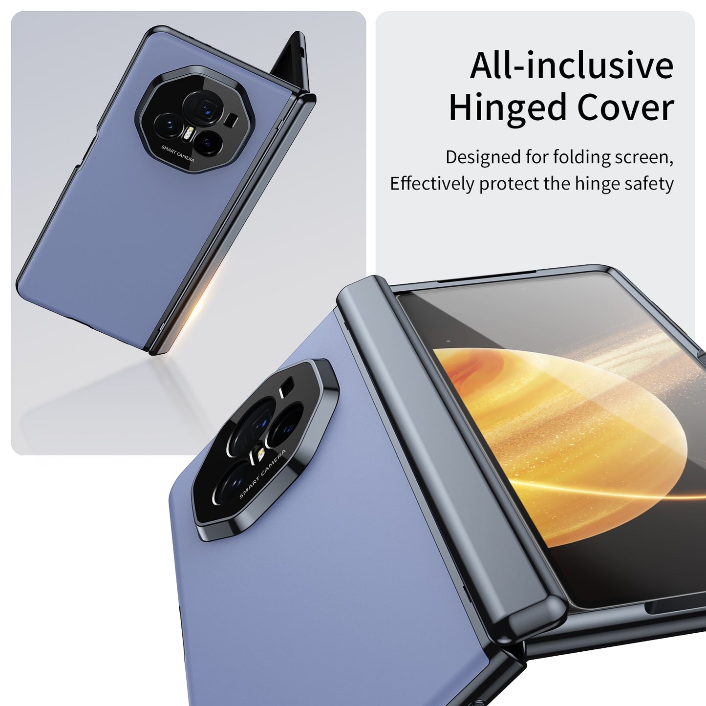 For Honor Magic V3 Integrated AG Frosted Vacuum Plating Phone Case(Blue)