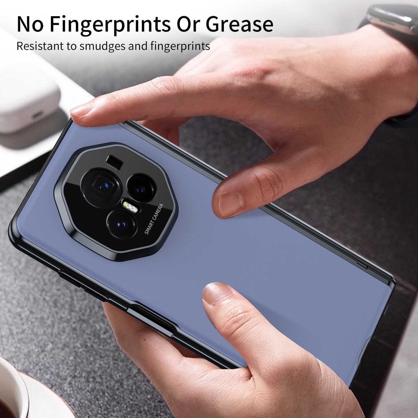 For Honor Magic V3 Integrated AG Frosted Vacuum Plating Phone Case(Blue)