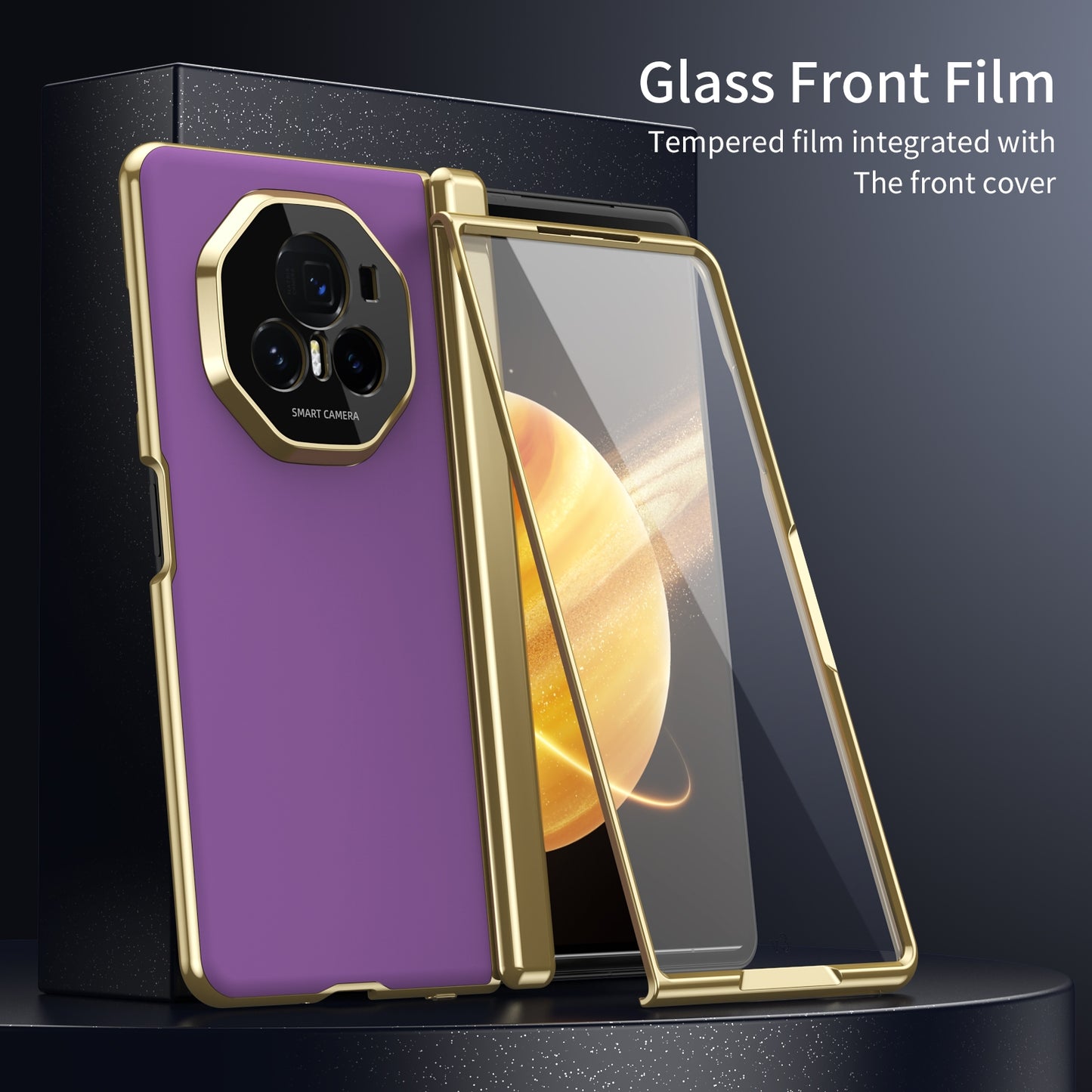 For Honor Magic V3 Integrated AG Frosted Vacuum Plating Phone Case(Purple)