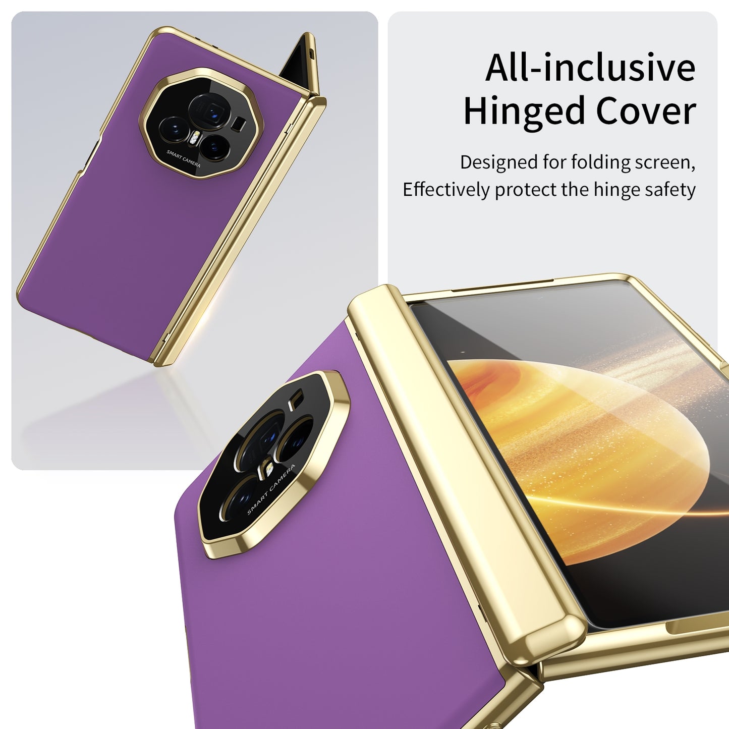 For Honor Magic V3 Integrated AG Frosted Vacuum Plating Phone Case(Purple)