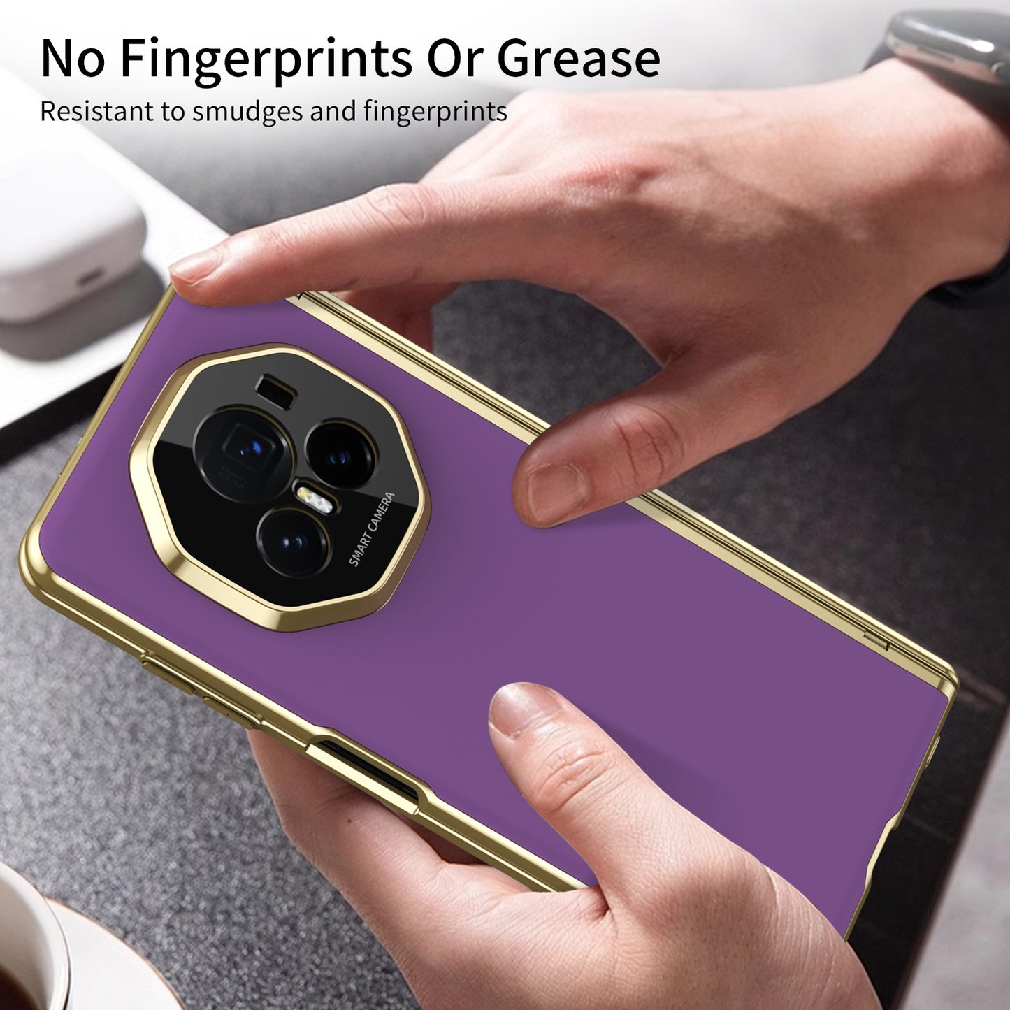 For Honor Magic V3 Integrated AG Frosted Vacuum Plating Phone Case(Purple)