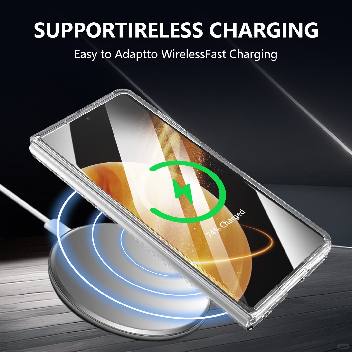 For Honor Magic V3 lce Folding Series MagSafe Integrated Clear PC Phone Case(Royal Blue)