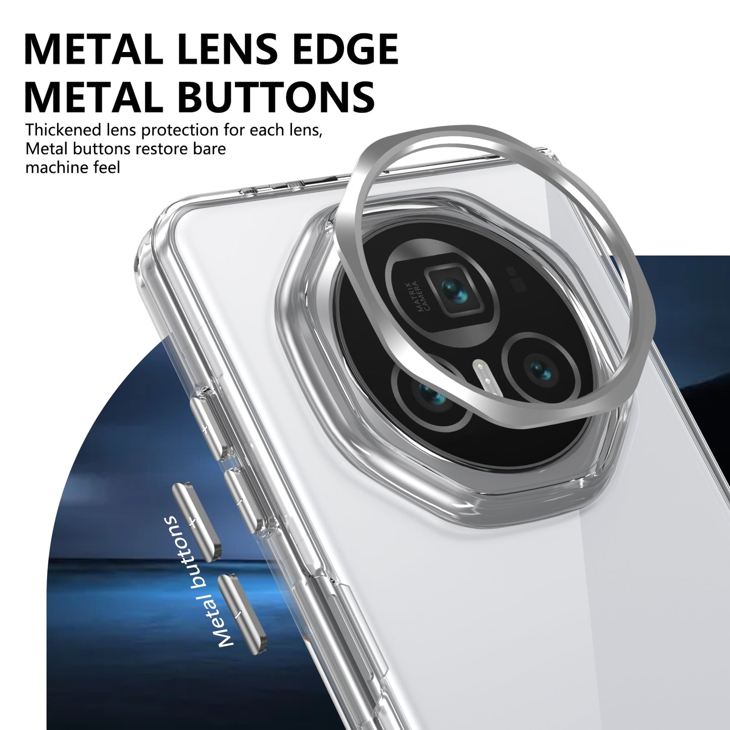 For Honor Magic V3 lce Folding Series Integrated Clear PC Phone Case(Silver)