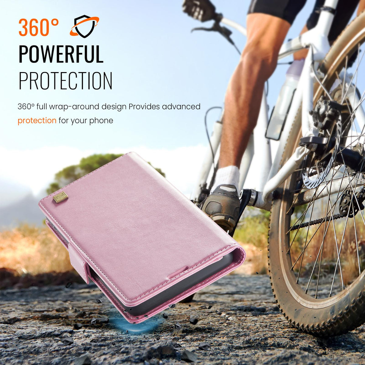 Compatible with iPhone 18 Pro Max & 17 Pro Max AutSpace A11 Side Buckle MagSafe Magnetic RFID Phone Leather Case - Rose Gold