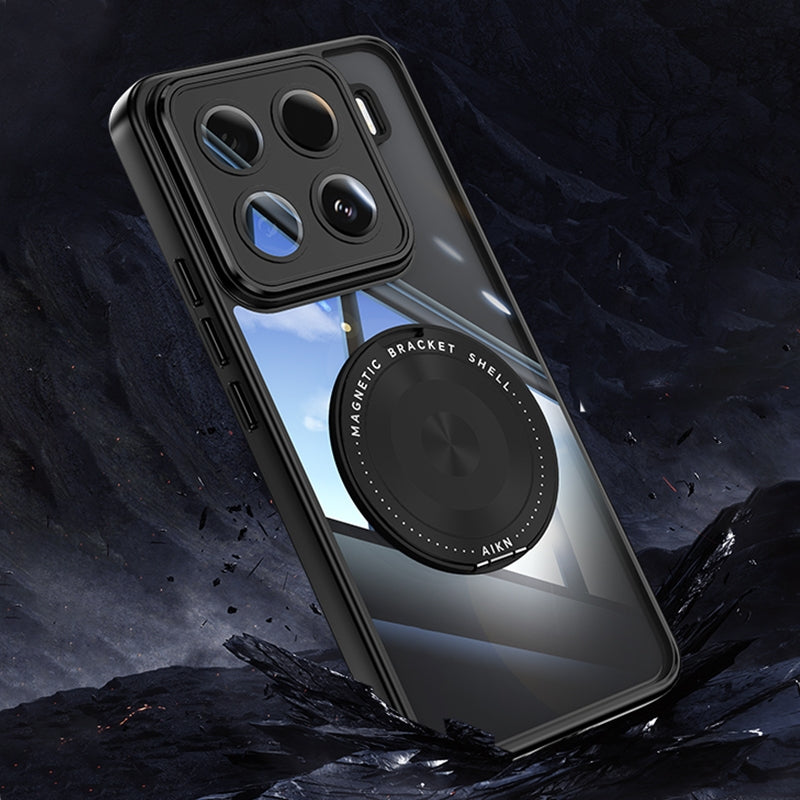 For Xiaomi 15 Pro 360 Holder MagSafe Acrylic Hybrid TPU Phone Case(Black)