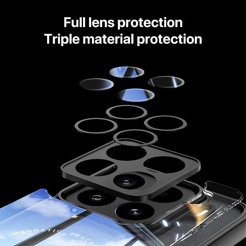 For Xiaomi 15 Pro 360 Holder MagSafe Acrylic Hybrid TPU Phone Case(Black)