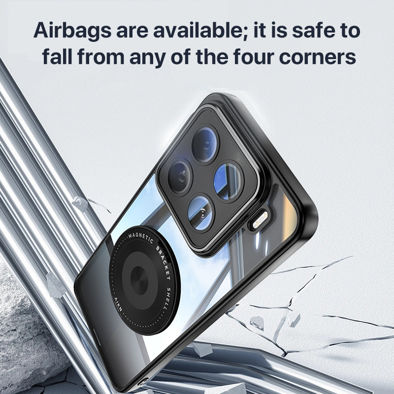 For Xiaomi 15 Pro 360 Holder MagSafe Acrylic Hybrid TPU Phone Case(Black)