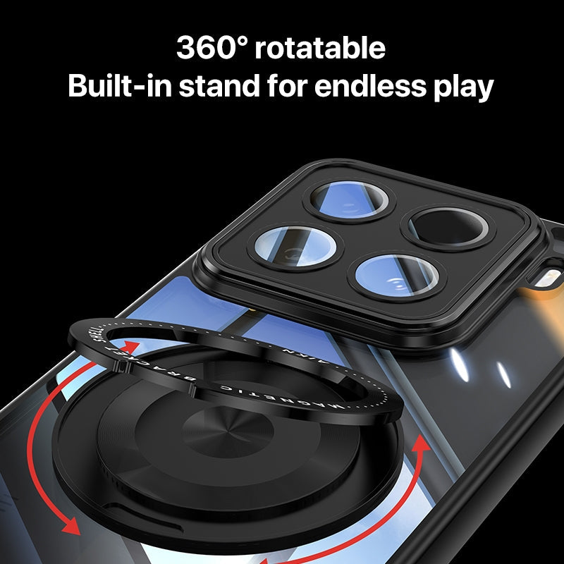 For Xiaomi 15 Pro 360 Holder MagSafe Acrylic Hybrid TPU Phone Case(Black)