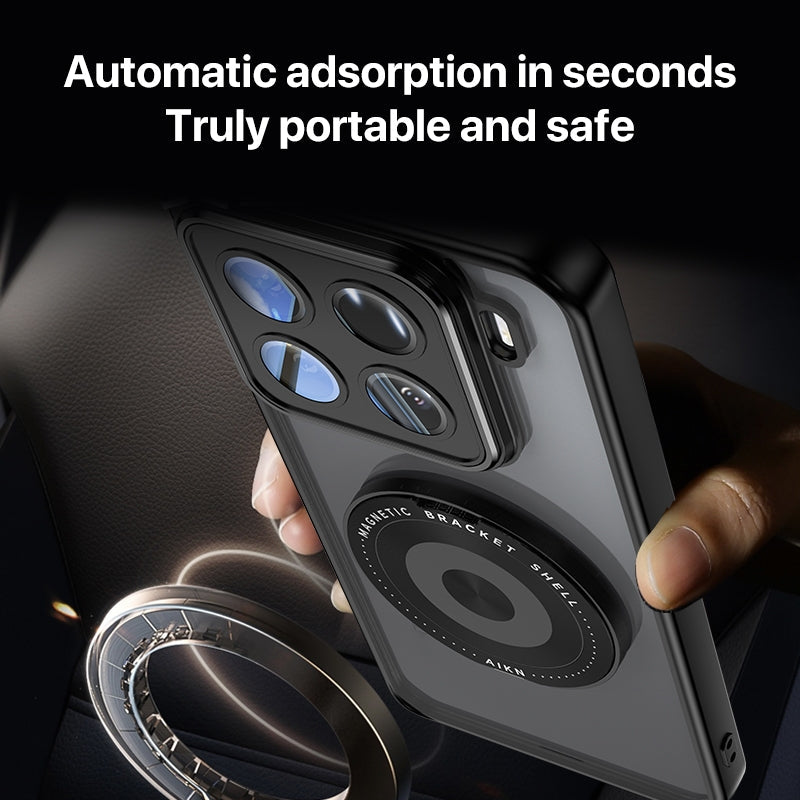 For Xiaomi 15 Pro 360 Holder MagSafe Acrylic Hybrid TPU Phone Case(Black)