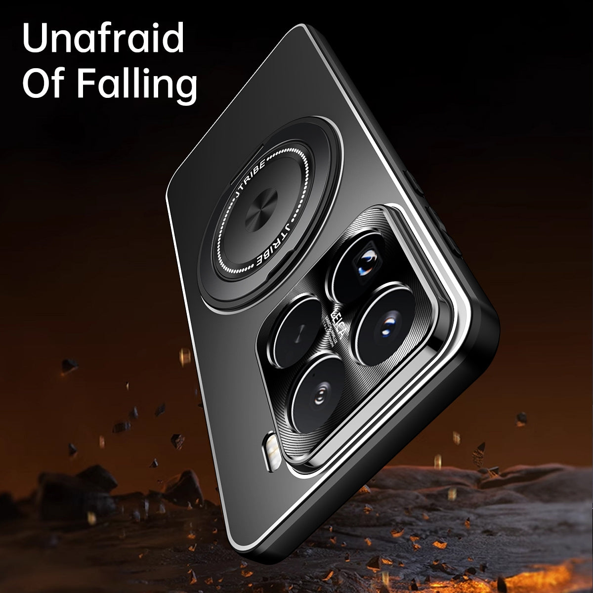 For Xiaomi 15 Pro Rotating Holder Frosted Metal Phone Case(Black)