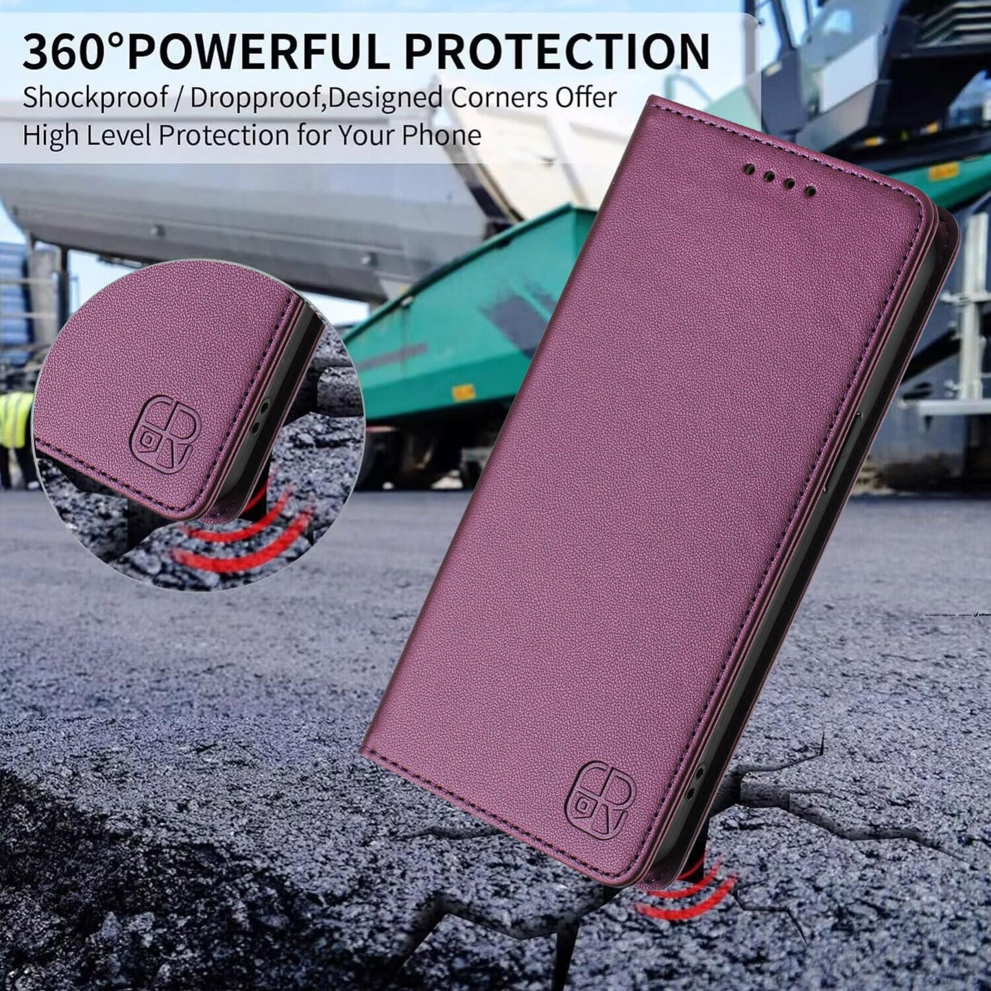 For vivo V50 5G Global RC01 Dual-Folded Magnetic Suction RFID Leather Phone Case(Violet)