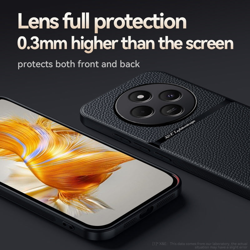 For Redmi 14C 4G Litchi Leather Magnetic Full Coverage Shockproof Phone Case(Red)