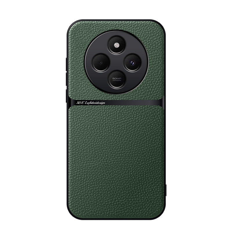 For Redmi 14C 4G Litchi Leather Magnetic Full Coverage Shockproof Phone Case(Green)