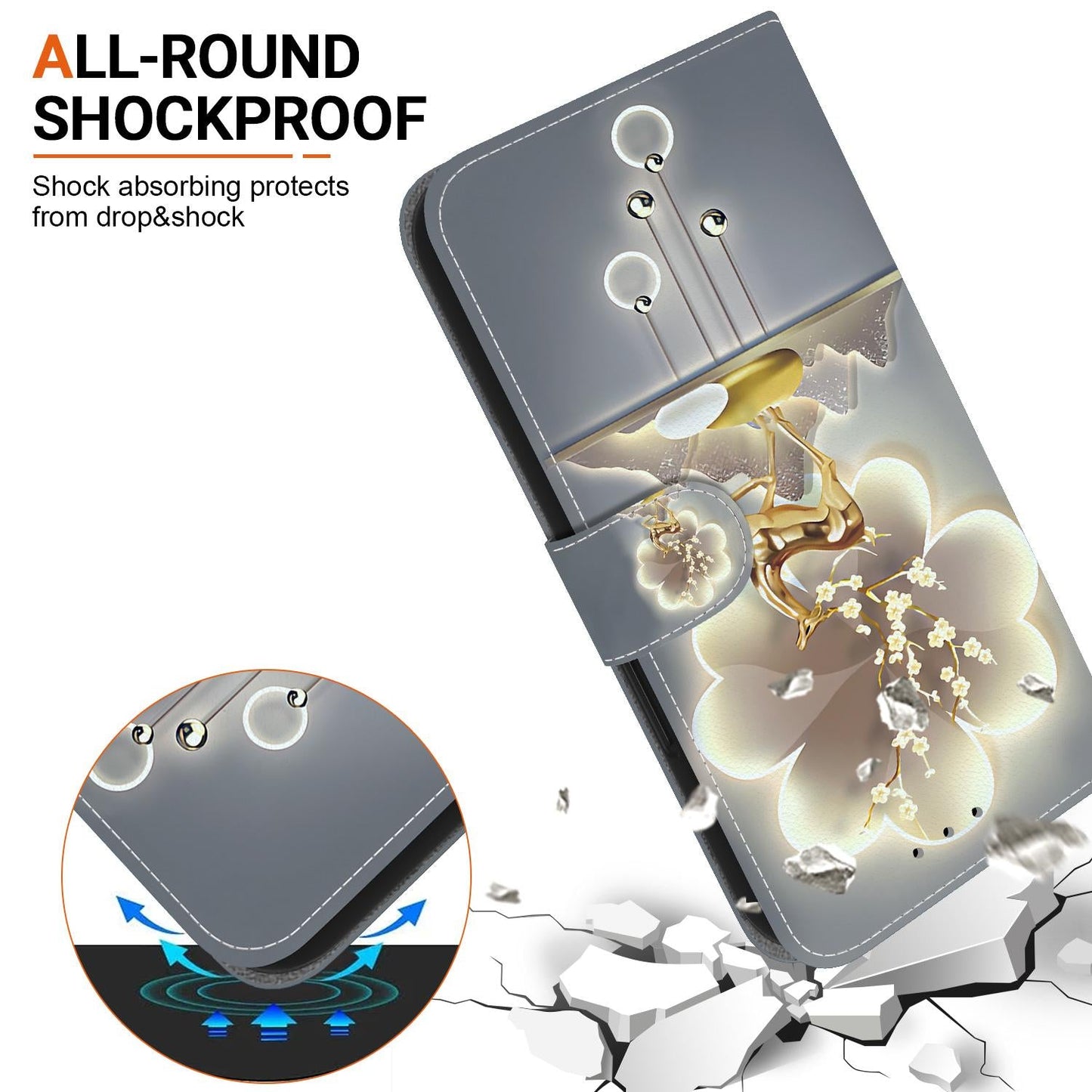 For iPhone 16e Crystal Texture Colored Drawing Leather Phone Case(Sika Deer)