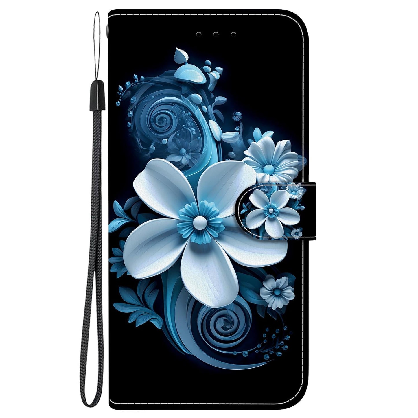 For iPhone 16e Crystal Texture Colored Drawing Leather Phone Case(Black Orchid)