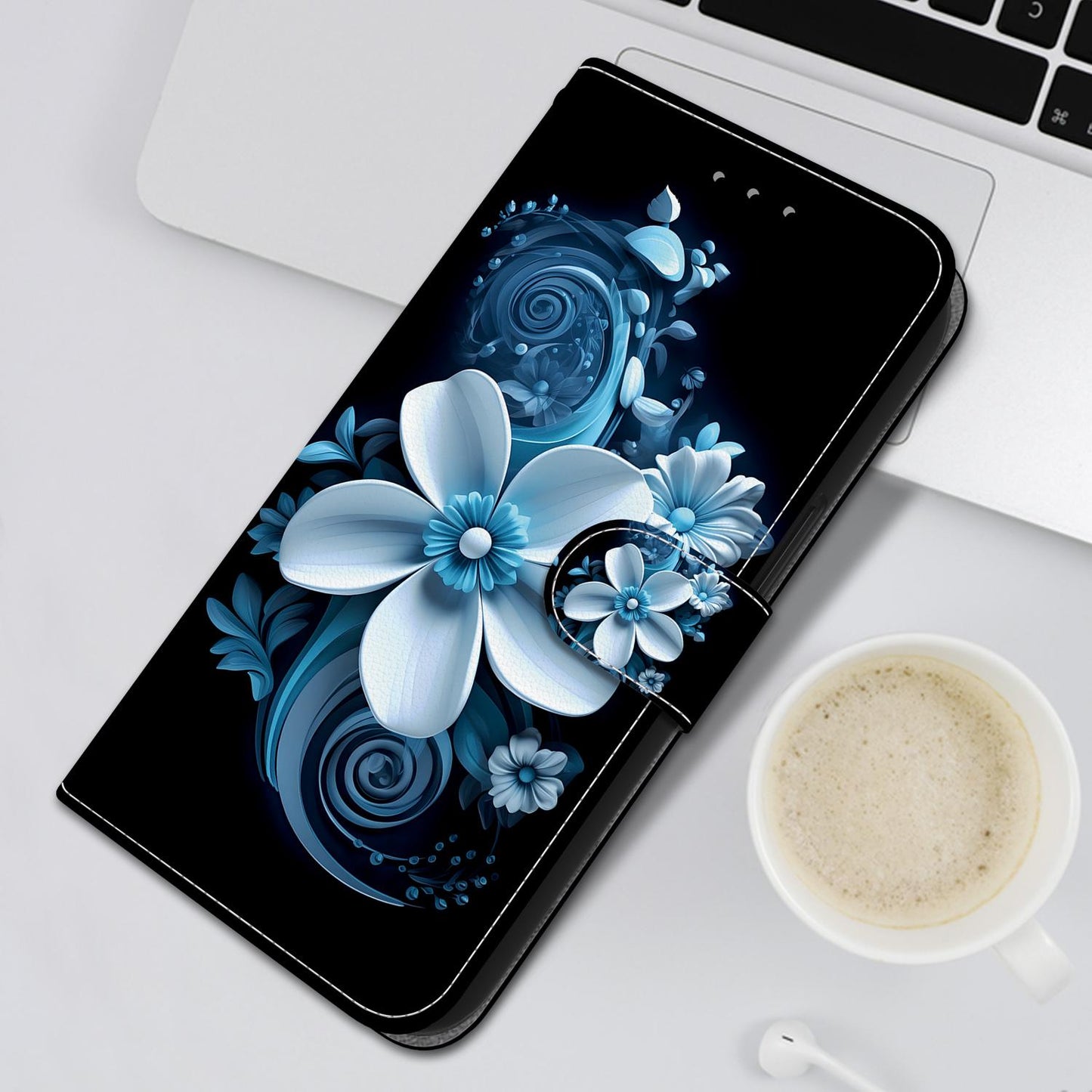 For iPhone 16e Crystal Texture Colored Drawing Leather Phone Case(Black Orchid)