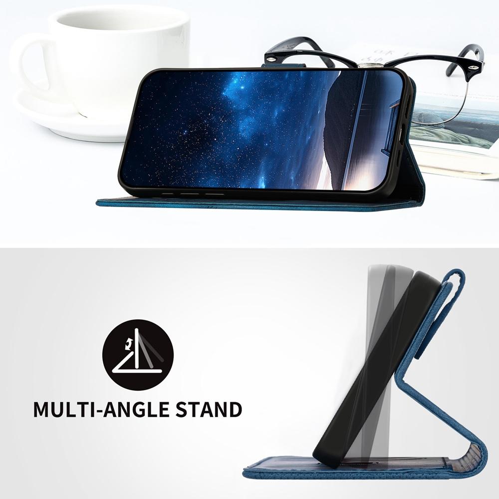 For vivo V50 Lite 4G / 5G Grid Butterfly Embossed Pattern Leather Phone Case with Lanyard(Dark Blue)