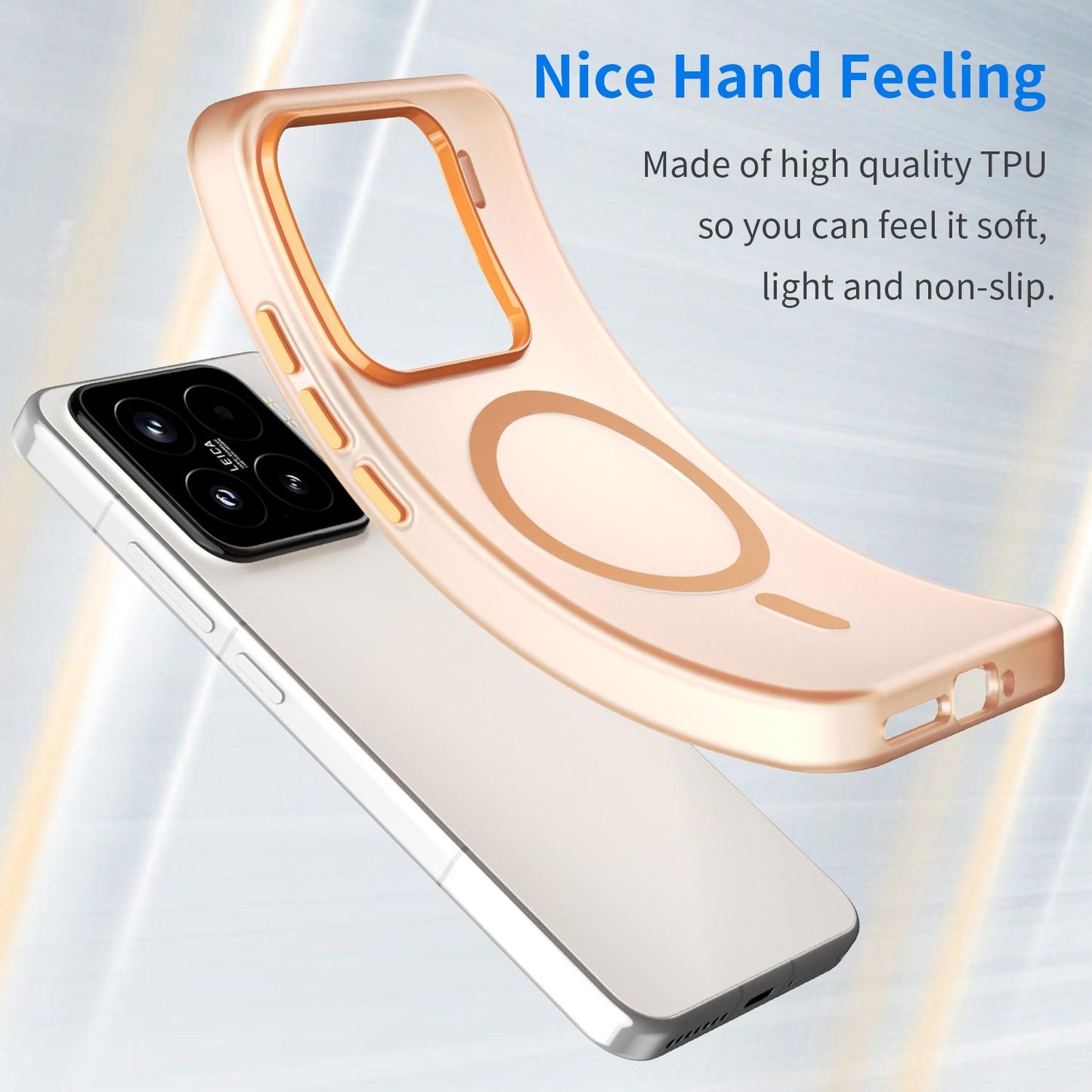 For Xiaomi 15 MagSafe Frosted Translucent TPU + PC Full Coverage Phone Case(Orange)