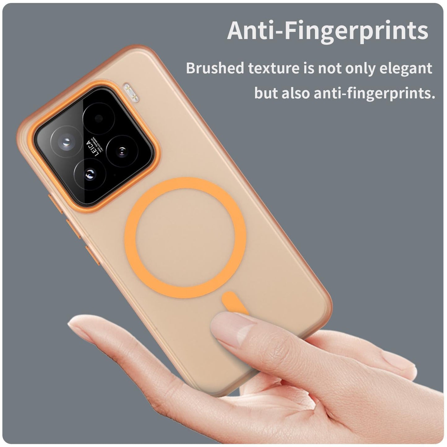 For Xiaomi 15 MagSafe Frosted Translucent TPU + PC Full Coverage Phone Case(Orange)