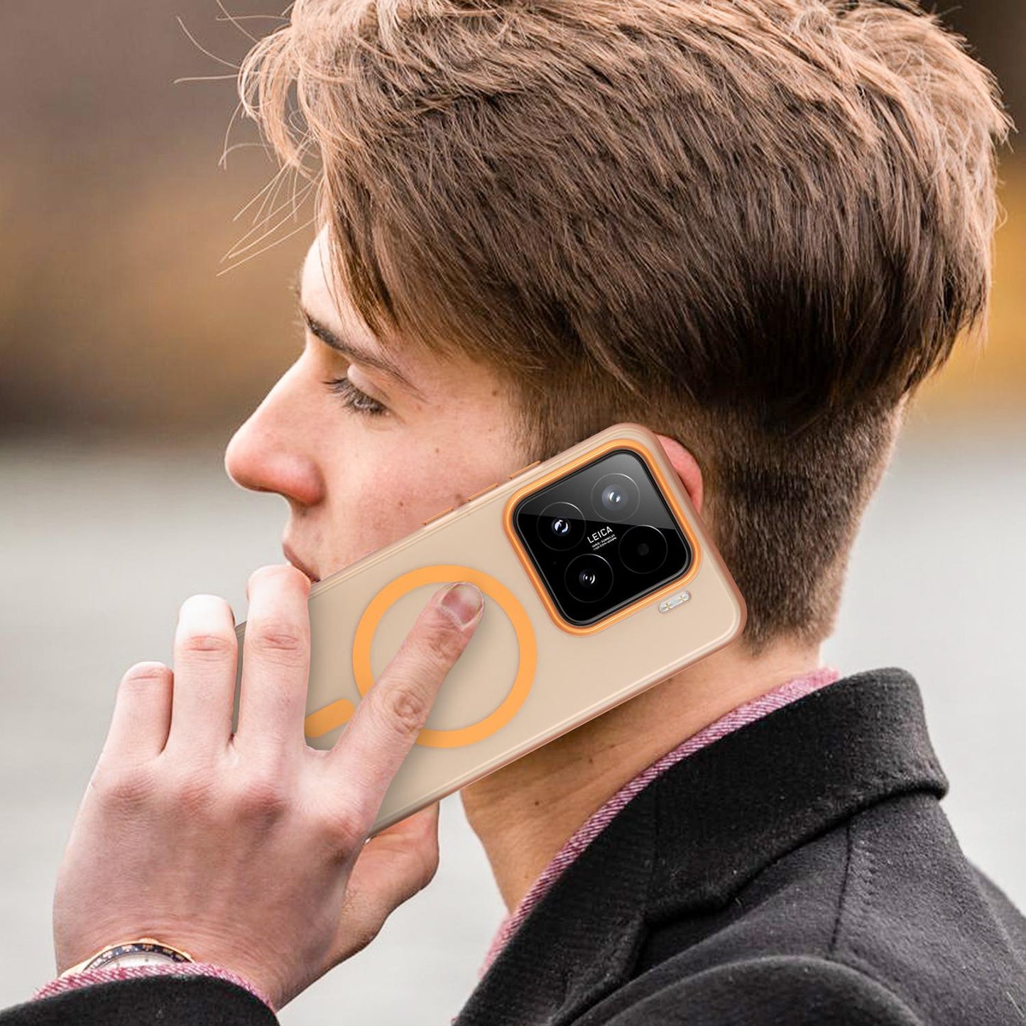 For Xiaomi 15 MagSafe Frosted Translucent TPU + PC Full Coverage Phone Case(Orange)