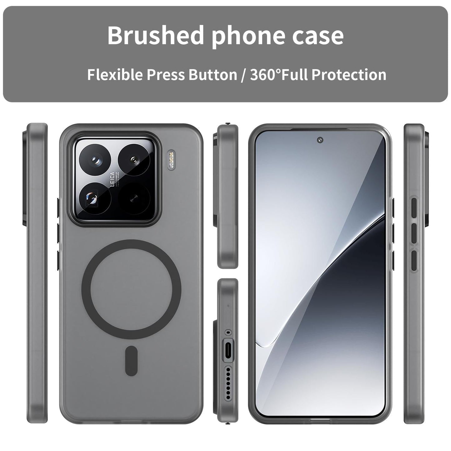 For Xiaomi 15 Pro MagSafe Frosted Translucent TPU + PC Full Coverage Phone Case(Black)