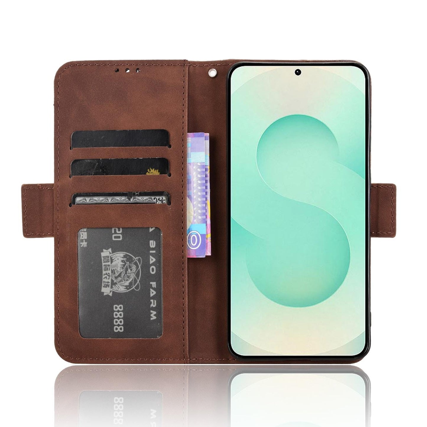 For Samsung Galaxy S25 Edge 5G Skin Feel Calf Texture Card Slots Leather Phone Case(Brown)