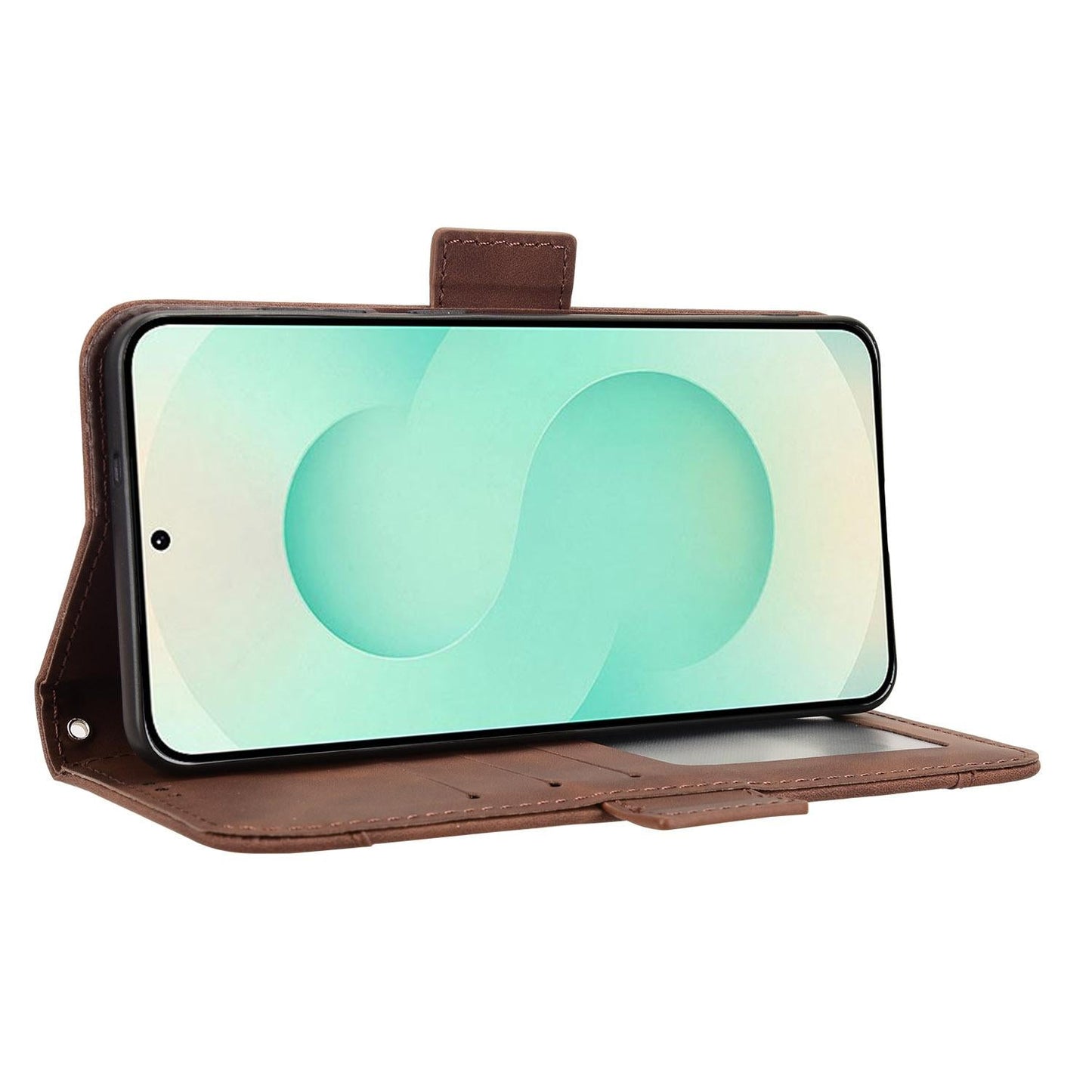 For Samsung Galaxy S25 Edge 5G Skin Feel Calf Texture Card Slots Leather Phone Case(Brown)