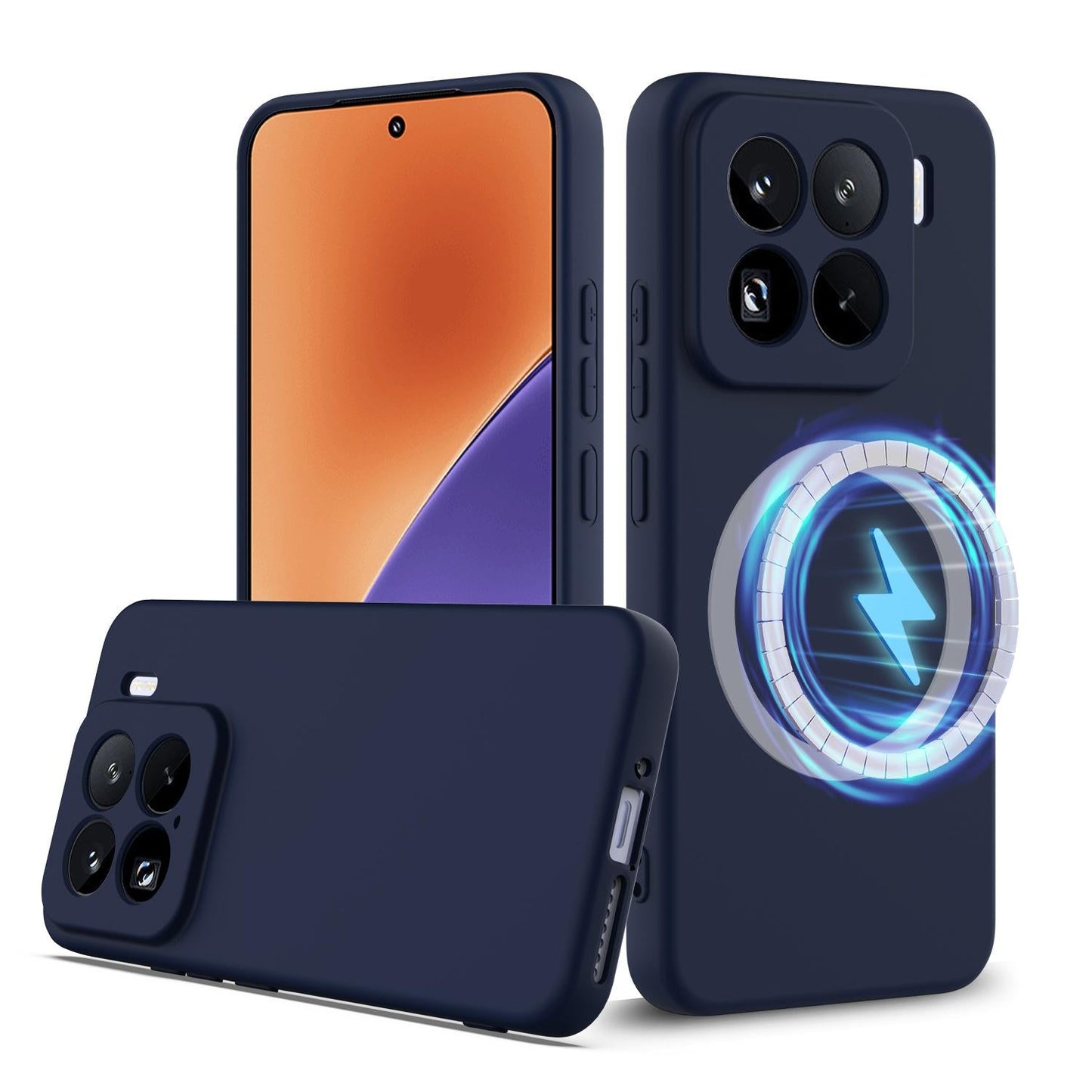 For Xiaomi 15 Pro Shockproof Silicone Magsafe Phone Case(Navy Blue)