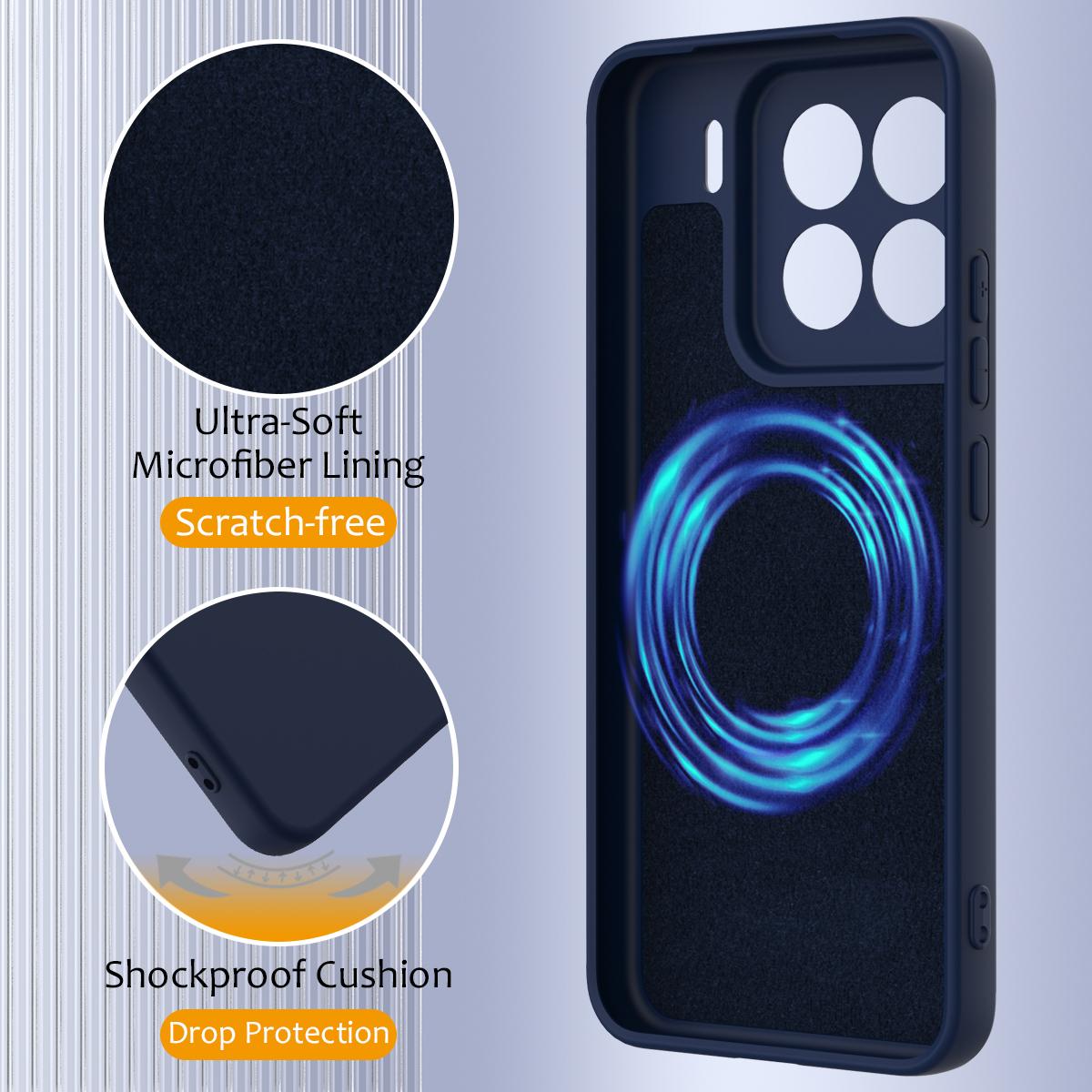 For Xiaomi 15 Pro Shockproof Silicone Magsafe Phone Case(Navy Blue)