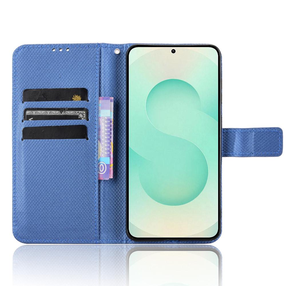 For Samsung Galaxy S25 Edge 5G Diamond Texture Leather Phone Case(Blue)