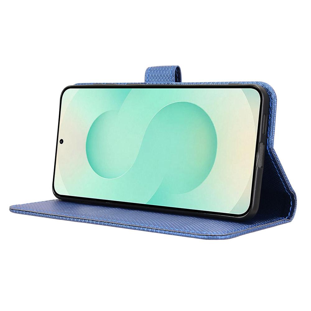 For Samsung Galaxy S25 Edge 5G Diamond Texture Leather Phone Case(Blue)