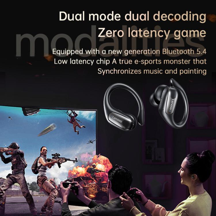 Original Lenovo EA305 Ear-mounted Digital Display True Wireless Bluetooth Earphones(Rock White)