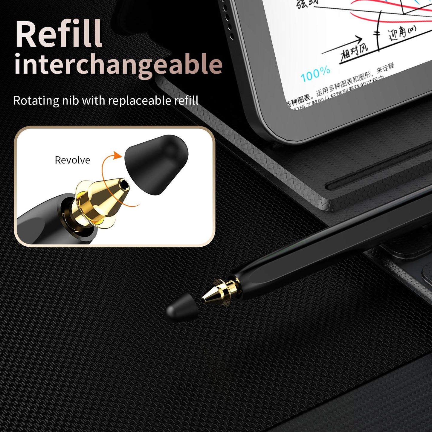 C1 Multifunctional Bluetooth Capacitive Pen for Mobile Phones / Tablets PC(Black)
