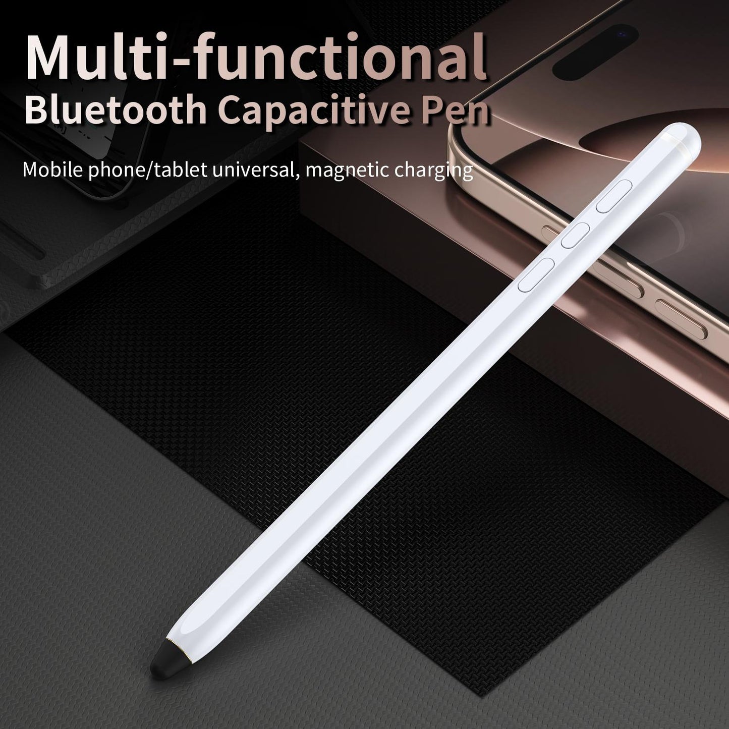 C1 Multifunctional Bluetooth Capacitive Pen for Mobile Phones / Tablets PC(White)