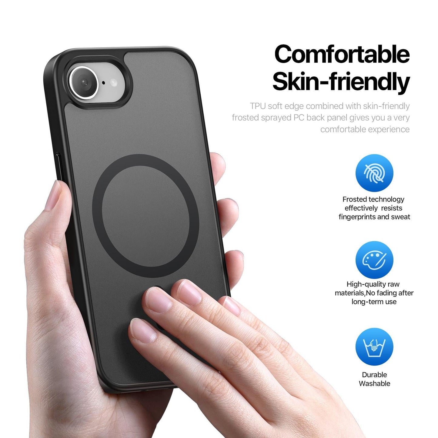 For iPhone 16e DUX DUCIS Yind Series MagSafe TPU Hybrid PC Phone Case(Black)