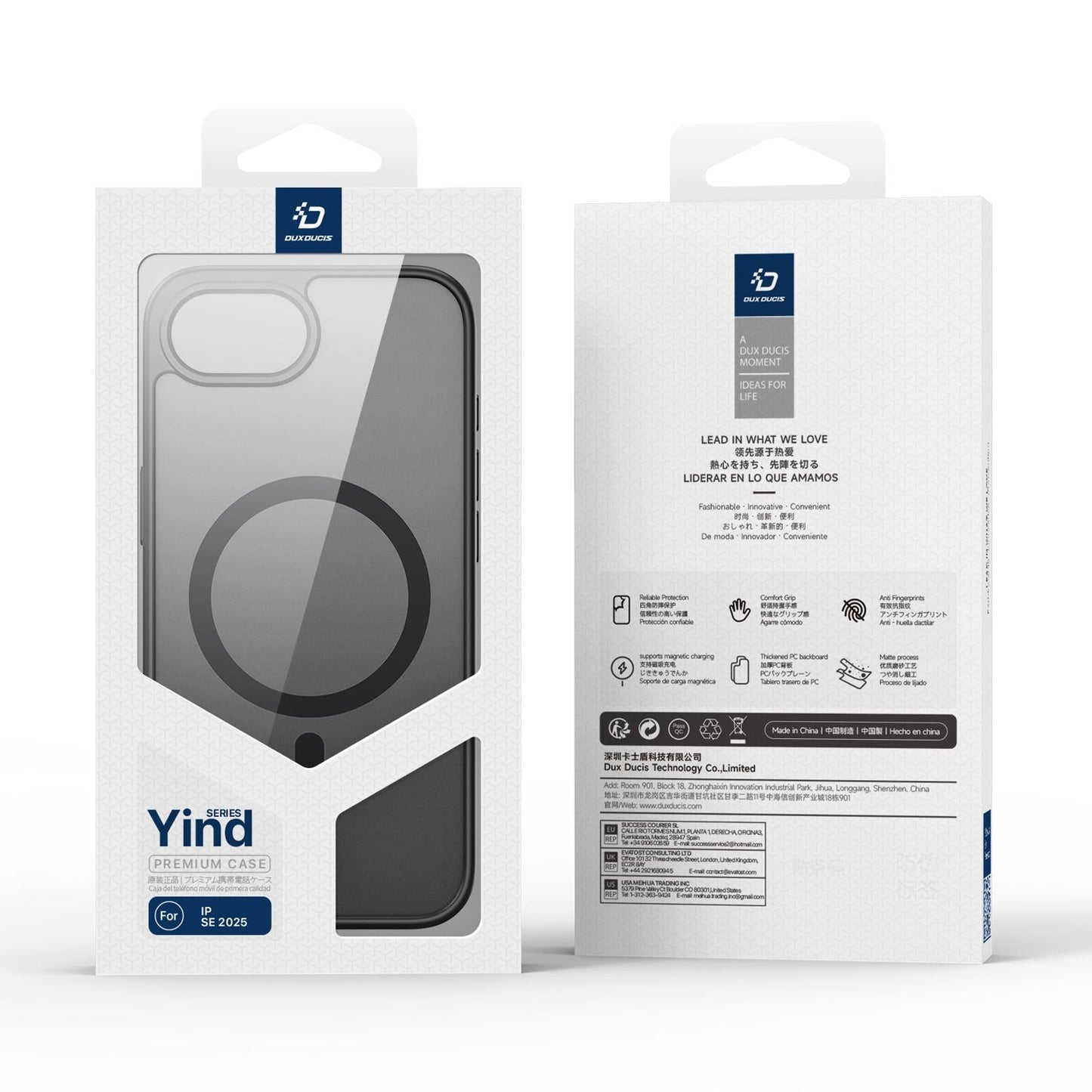 For iPhone 16e DUX DUCIS Yind Series MagSafe TPU Hybrid PC Phone Case(Black)