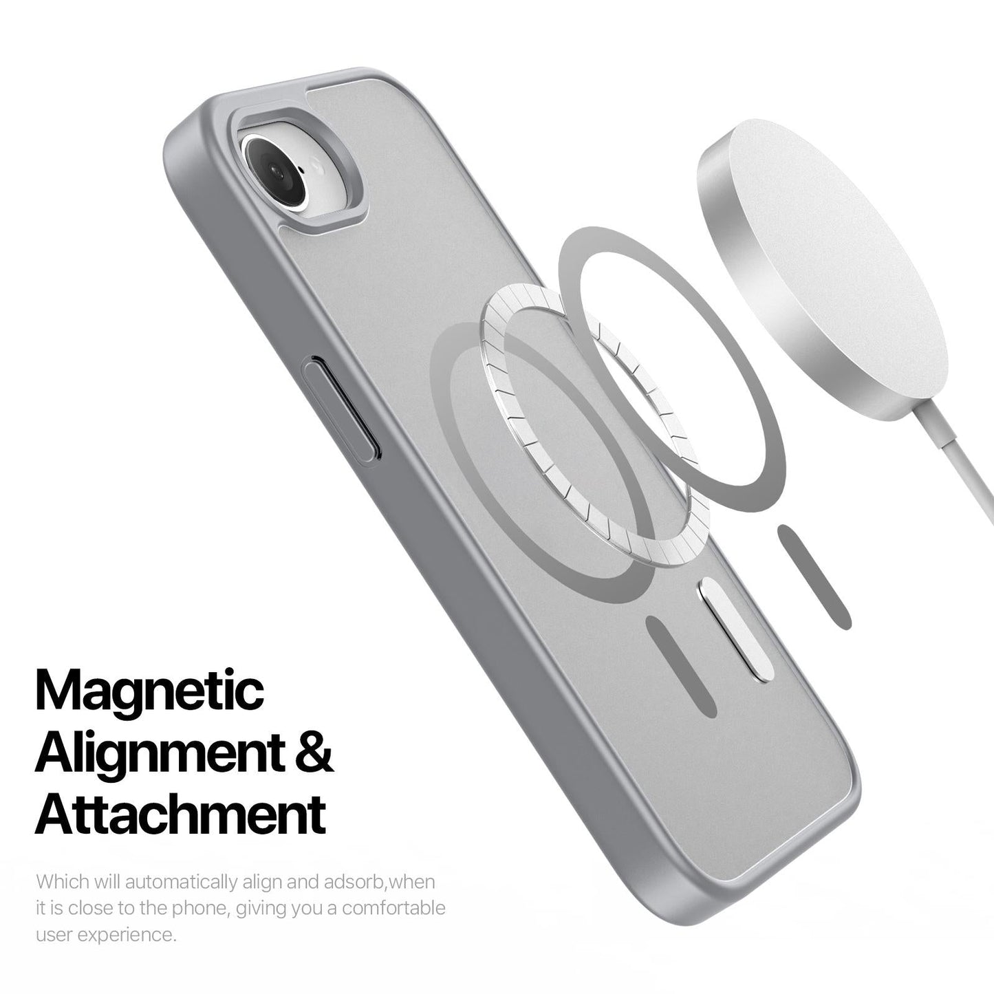 For iPhone 16e DUX DUCIS Yind Series MagSafe TPU Hybrid PC Phone Case(Grey)