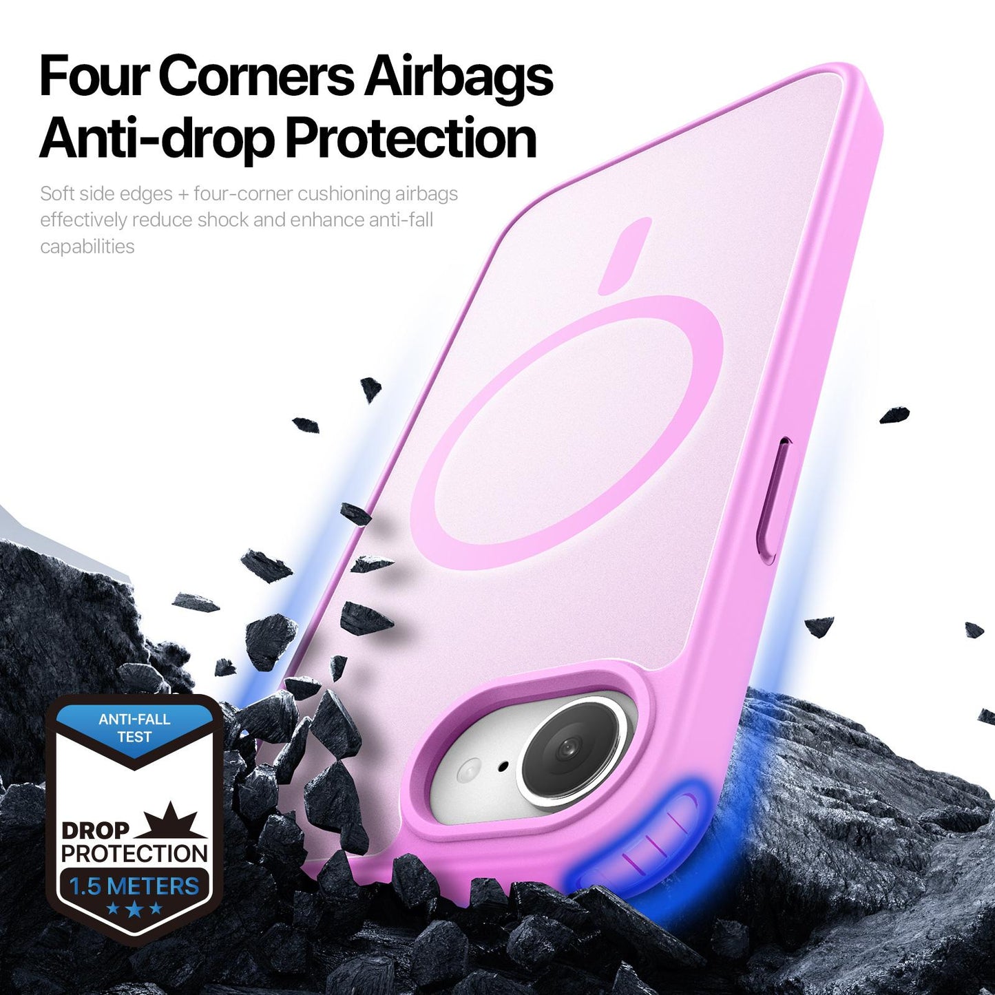 For iPhone 16e DUX DUCIS Yind Series MagSafe TPU Hybrid PC Phone Case(Rose Pink)