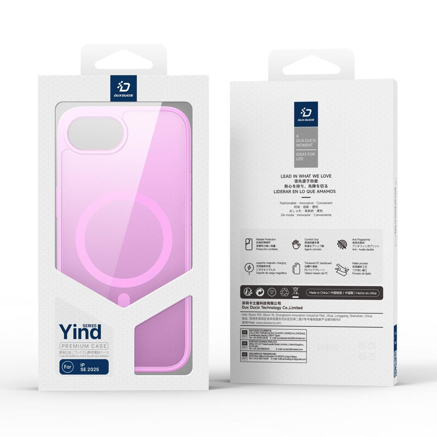 For iPhone 16e DUX DUCIS Yind Series MagSafe TPU Hybrid PC Phone Case(Rose Pink)