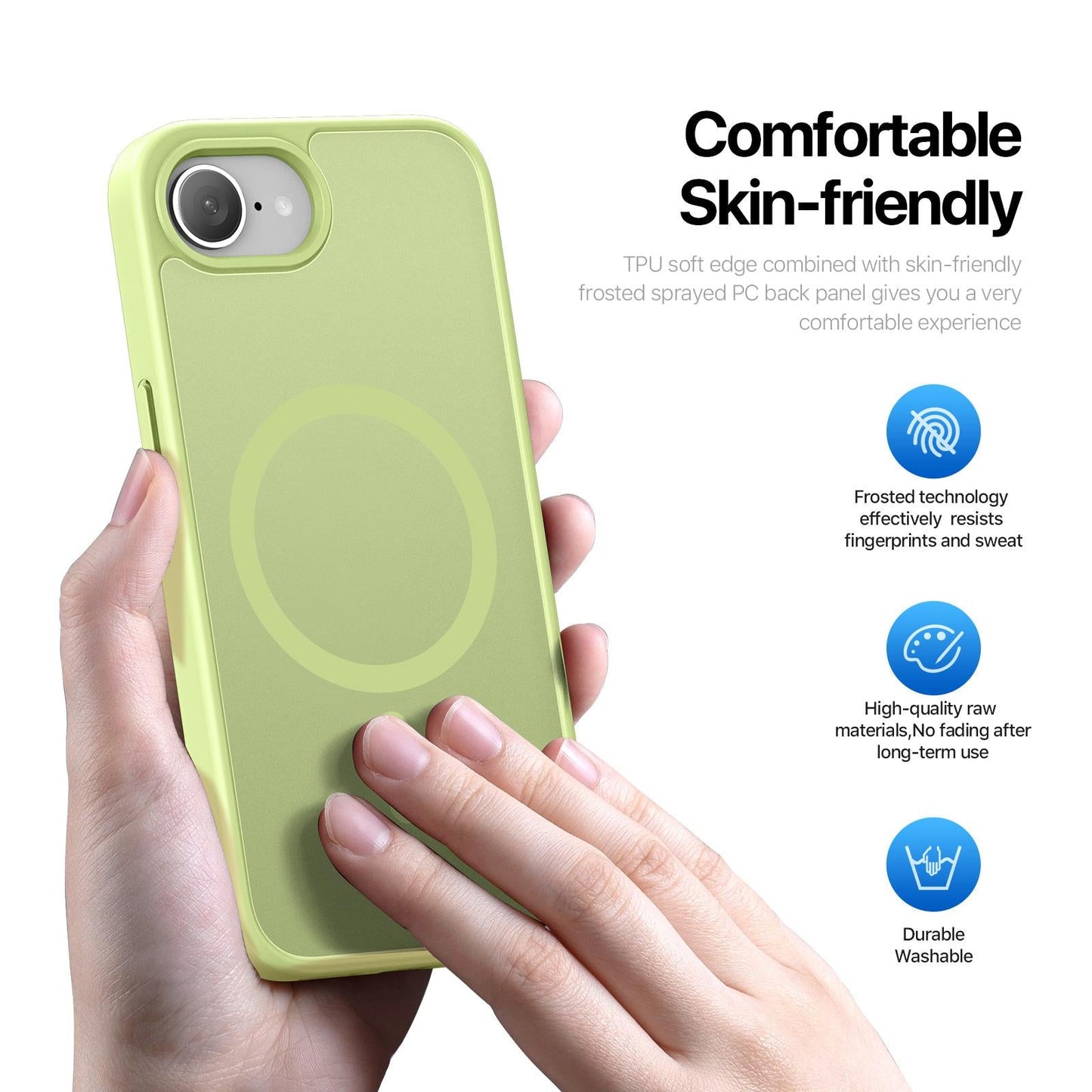 For iPhone 16e DUX DUCIS Yind Series MagSafe TPU Hybrid PC Phone Case(Lime Green)
