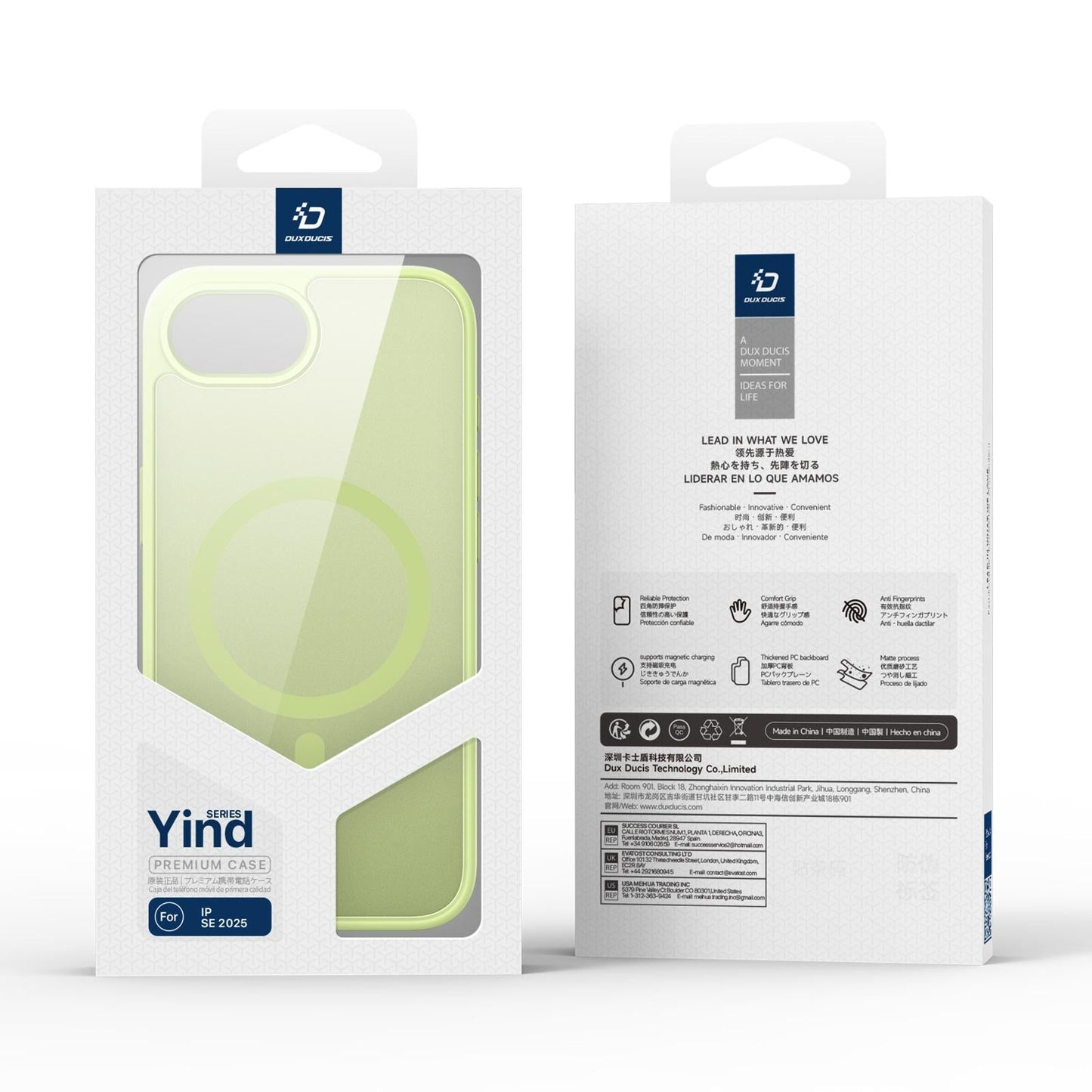 For iPhone 16e DUX DUCIS Yind Series MagSafe TPU Hybrid PC Phone Case(Lime Green)