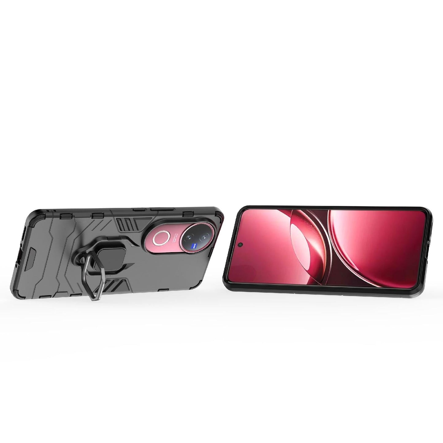 For vivo V50 5G Magnetic Ring Holder PC + TPU Phone Case(Black)