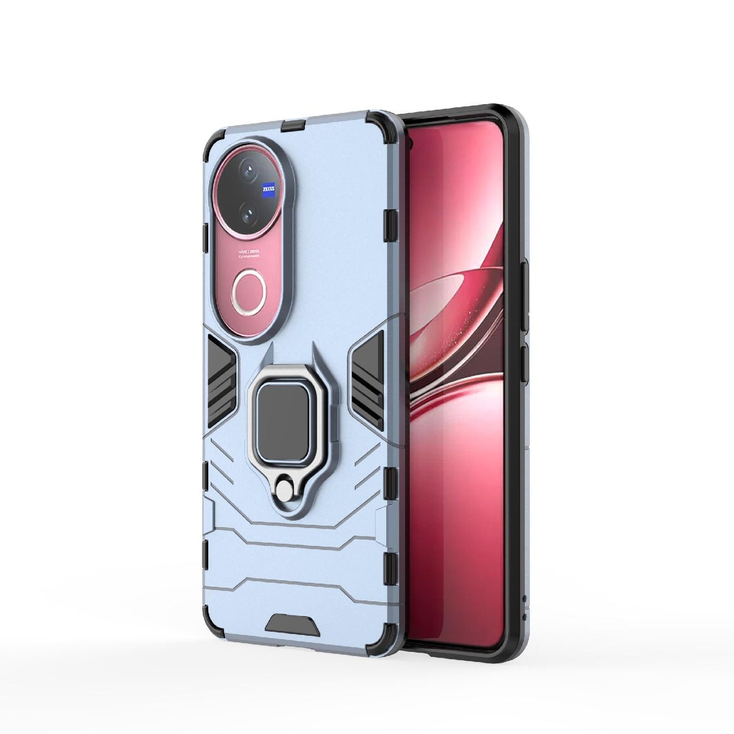 For vivo V50 5G Magnetic Ring Holder PC + TPU Phone Case(Navy Blue)