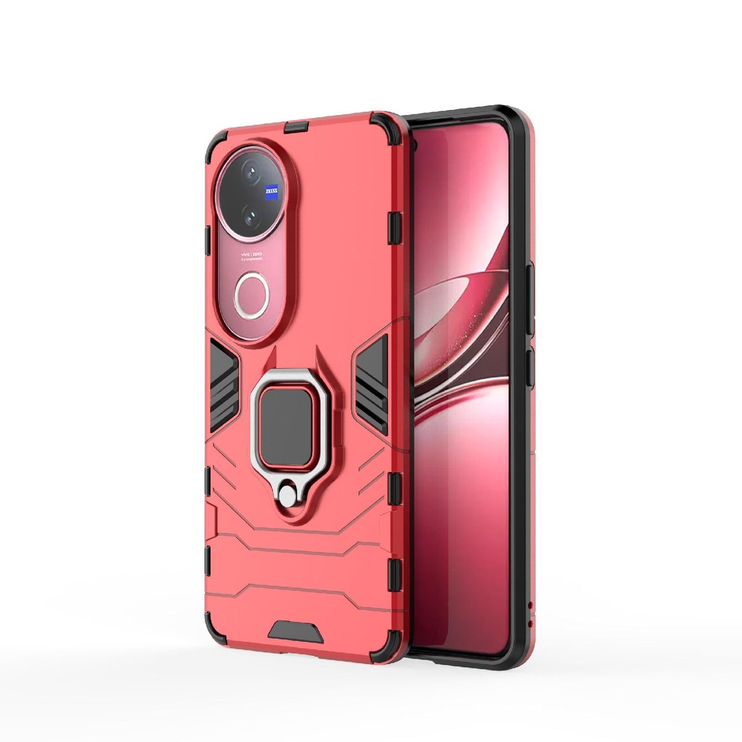 For vivo V50 5G Magnetic Ring Holder PC + TPU Phone Case(Red)