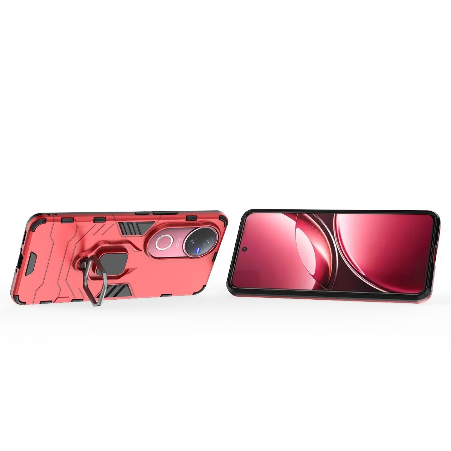 For vivo V50 5G Magnetic Ring Holder PC + TPU Phone Case(Red)