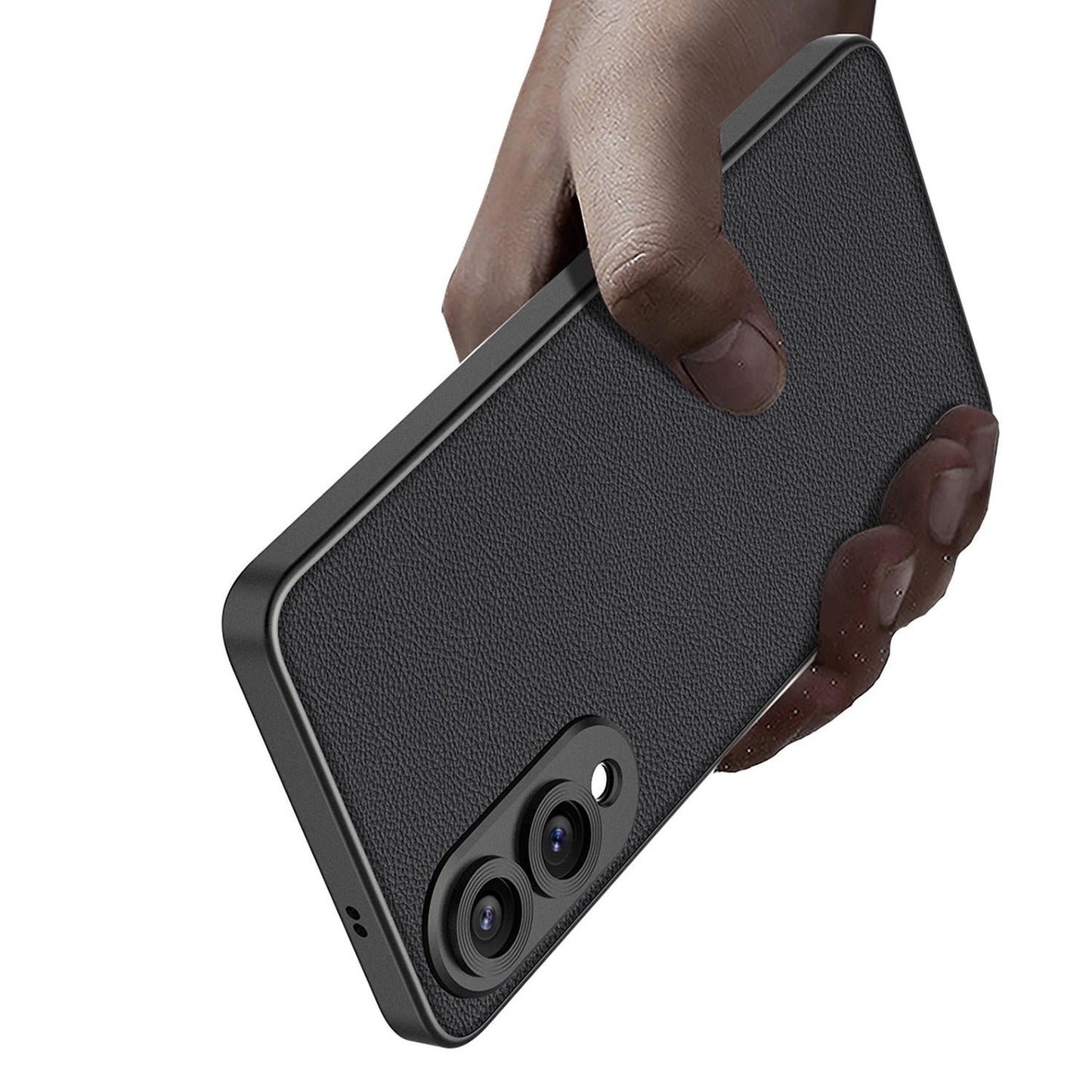For Samsung Galaxy S25 Edge 5G GKK Metal Paint Skin Feel Leather Full Coverage Phone Case(Carbon Fiber Texture)