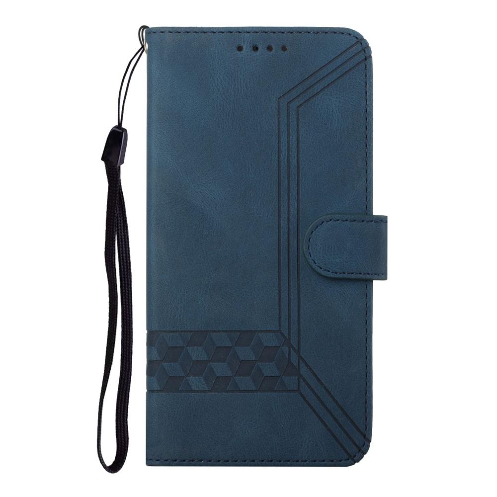 For vivo V50 Cubic Skin Feel Flip Leather Phone Case(Blue)
