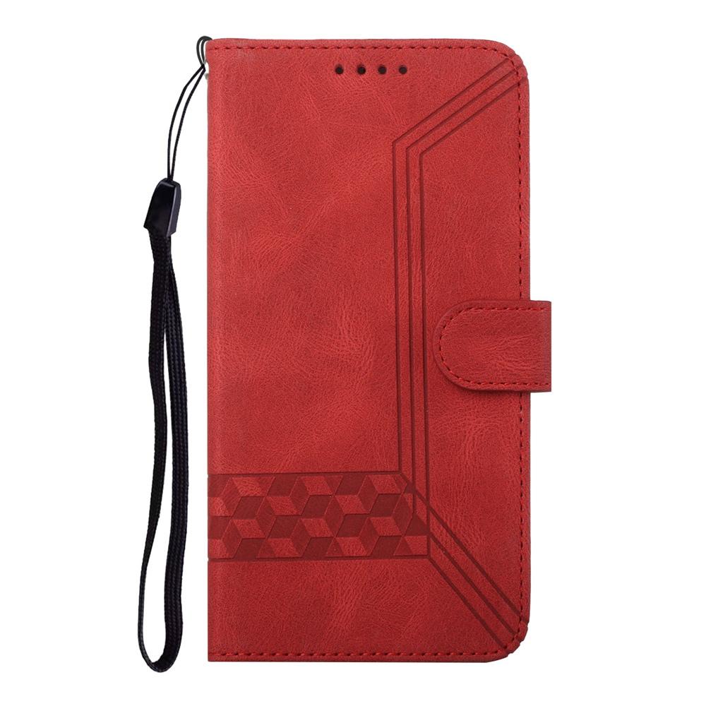For vivo V50 Cubic Skin Feel Flip Leather Phone Case(Red)